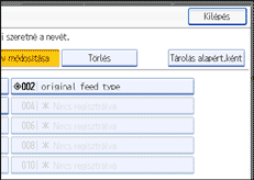Példa a műveleti képernyőkijelzésre