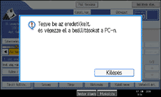 Kezelőpanel képernyője