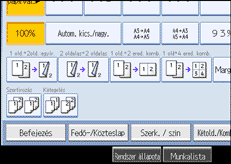 A kezelőpanel képernyője