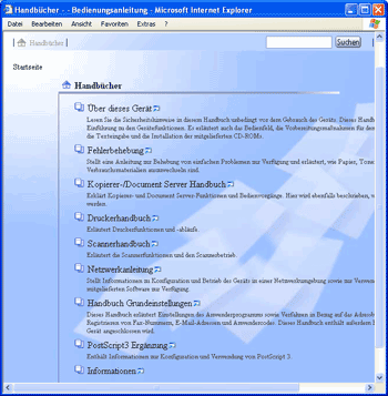 Abbildung des Webbrowser-Bildschirms