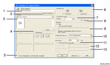 Die Abbildung zeigt die Anwendungsansicht anhand durchnummerierter Illustration