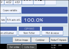 Illustration de l'écran du panneau de commande.