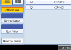 Illustration de l'écran du panneau de commande.