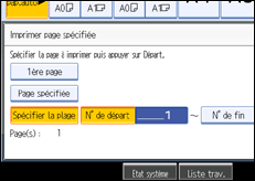 Illustration de l'écran du panneau de commande.