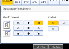 Illustration de l'écran du panneau de commande.