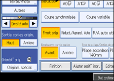 Illustration de l'écran du panneau de commande.
