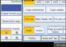 Illustration de l'écran du panneau de commande.