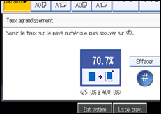 Illustration de l'écran du panneau de commande.