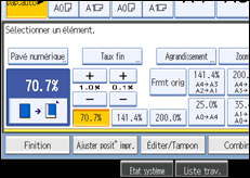 Illustration de l'écran du panneau de commande.