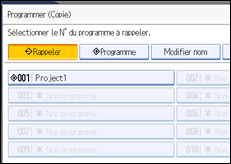 Illustration de l'écran du panneau de commande.