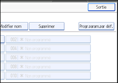 Illustration de l'écran du panneau de commande.