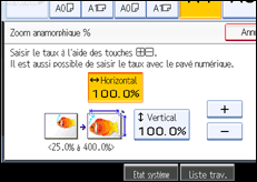 Illustration de l'écran du panneau de commande.