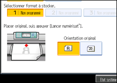 Illustration de l'écran du panneau de commande.