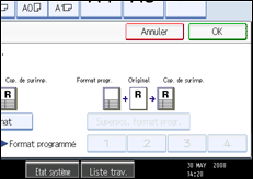 Illustration de l'écran du panneau de commande.