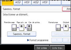 Illustration de l'écran du panneau de commande.