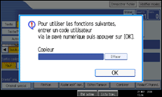 Illustration de l'écran du panneau de commande.