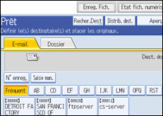 Illustration de l'écran du panneau de commande
