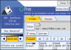 Illustration de l'écran du panneau de commande