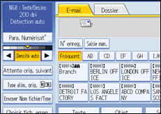 Illustration de l'écran du panneau de commande