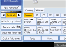 Illustration de l'écran du panneau de commande