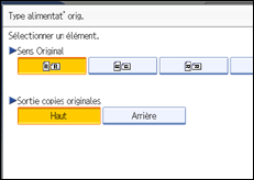 Illustration de l'écran du panneau de commande