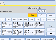 Illustration de l'écran du panneau de commande