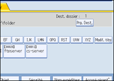 Illustration de l'écran du panneau de commande