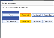 Illustration de l'écran du panneau de commande