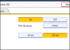 Illustration de l'écran du panneau de commande