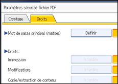 Illustration de l'écran du panneau de commande