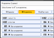Illustration de l'écran du panneau de commande