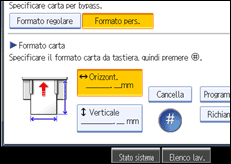 Illustrazione schermata pannello operativo