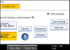 Illustrazione schermata pannello operativo