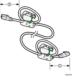Illustration of Gigabit Ethernet cable with ferrite core 