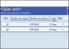 Ilustraci&oacute;n de la pantalla del panel de operaciones