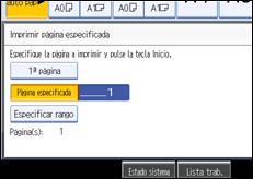 Ilustración de la pantalla del panel de operaciones