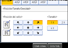 Ilustración de la pantalla del panel de operaciones