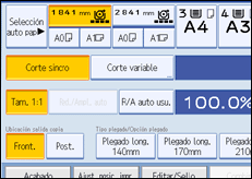 Ilustración de la pantalla del panel de operaciones