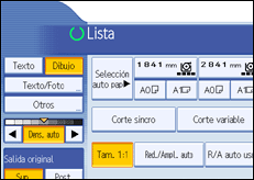 Ilustración de la pantalla del panel de operaciones