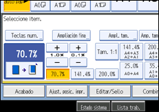 Ilustración de la pantalla del panel de operaciones