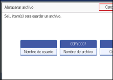 Ilustración de la pantalla del panel de operaciones