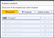 Ilustración de la pantalla del panel de operaciones