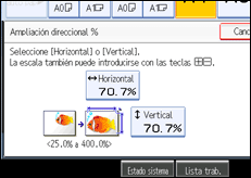 Ilustración de la pantalla del panel de operaciones