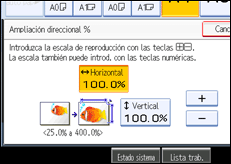 Ilustración de la pantalla del panel de operaciones