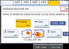 Ilustración de la pantalla del panel de operaciones