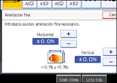 Ilustración de la pantalla del panel de operaciones