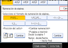 Ilustración de la pantalla del panel de operaciones