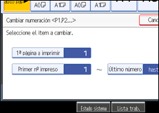 Ilustración de la pantalla del panel de operaciones