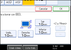 Ilustración de la pantalla del panel de operaciones