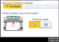 Ilustración de la pantalla del panel de operaciones